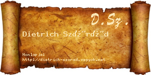 Dietrich Szórád névjegykártya